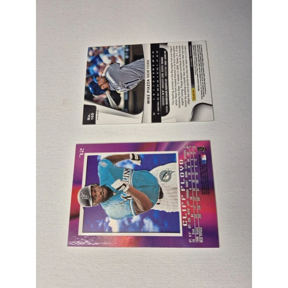 Mike Piazza Prizm Purple Pulsar & Cliff Floyd 1997 E-X2000 Baseball Card Lot of